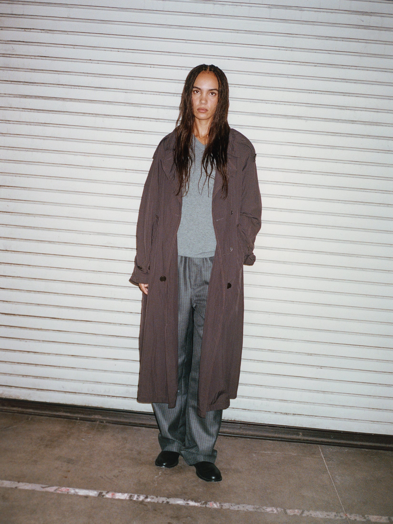 STRIPED WOOL BEACH PANT